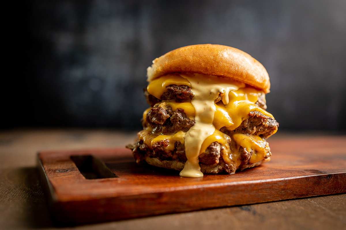 Triple stacked smash burger