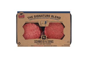 Schweid and sons certified angus beef brand the signature blend. burgers made with chuck and brisket
