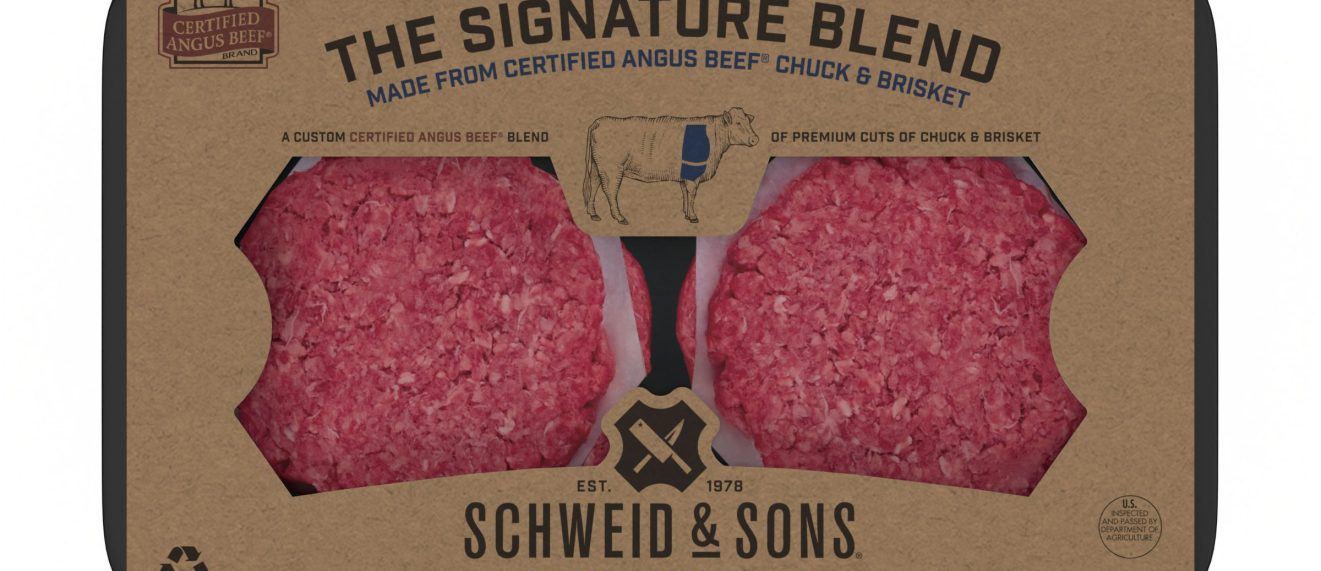 Schweid and sons certified angus beef brand the signature blend. burgers made with chuck and brisket