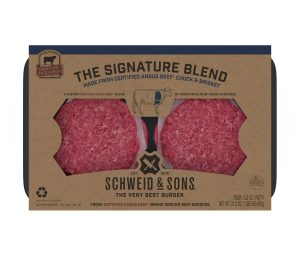 Schweid and sons certified angus beef brand the signature blend. burgers made with chuck and brisket