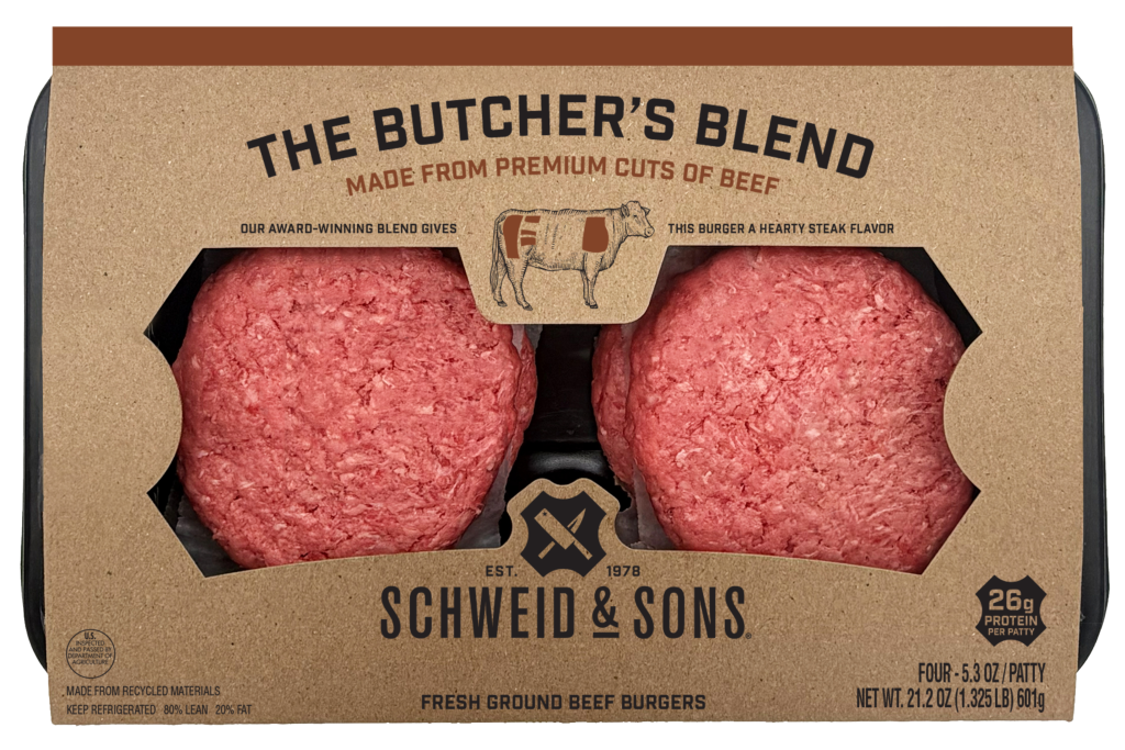 schweid and sons the butcher's blend burgers made from premium cuts of beef