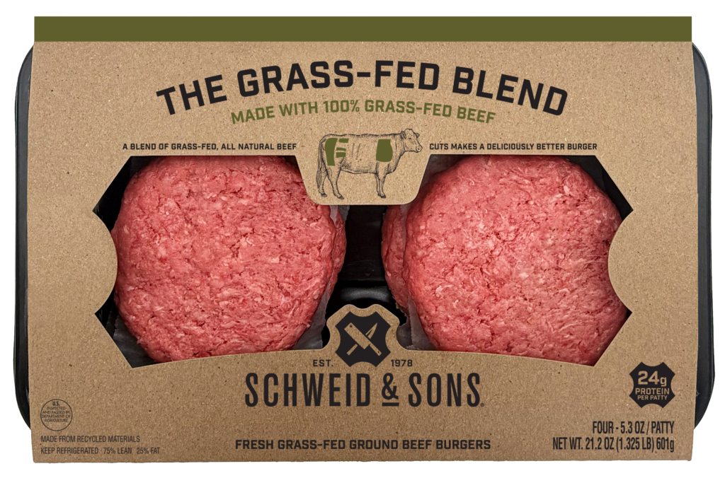 schweid and sons the grass-fed blend made from premium cuts of grass-fed beef