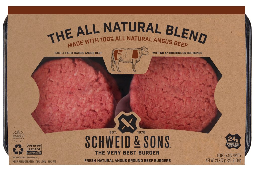 schweid and sons the all natural blend made from 100% all natural angus beef