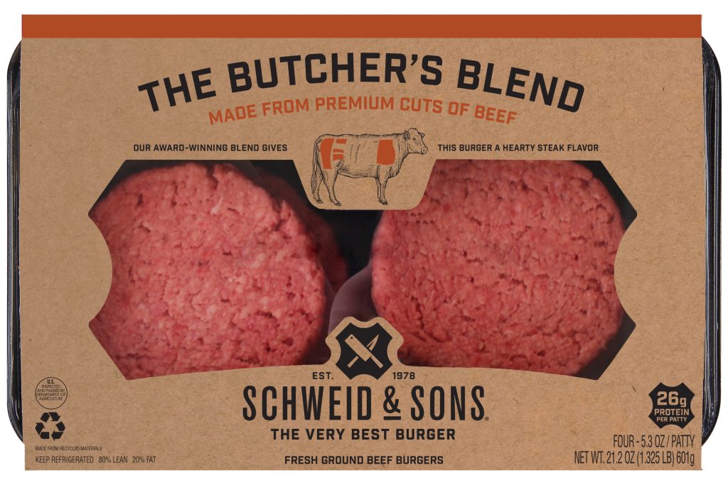 schweid and sons the butchers blend made from premium cuts of chuck, round, and sirloin