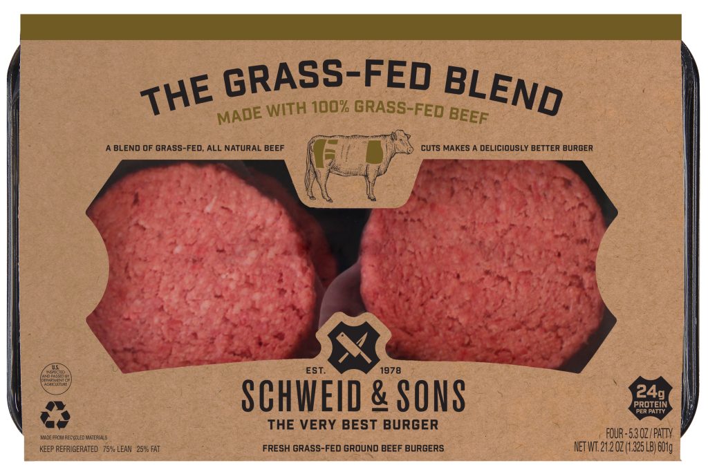 schweid and sons the grass fed blend made with 100% grass fed beef
