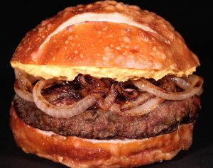 pretzel bun burger