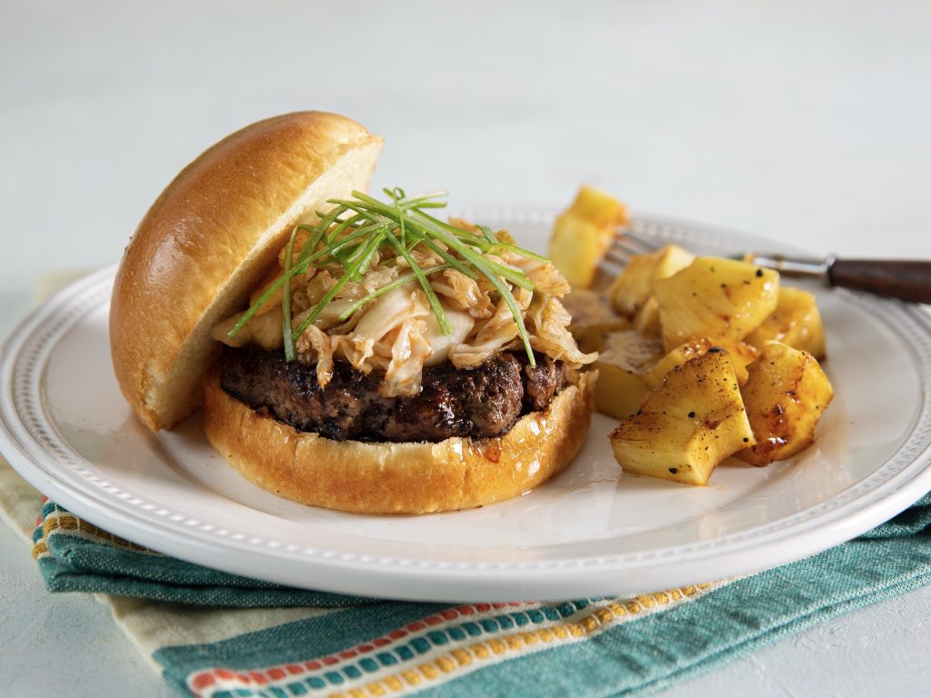 Glazed Kimchi Burgers