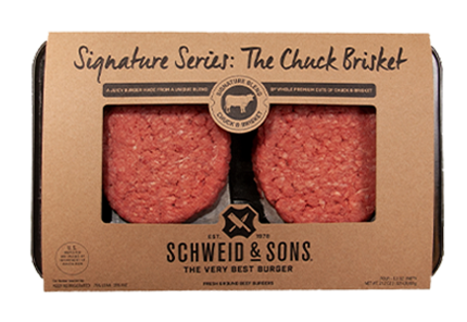 Signature series: Chuck-brisket patties in a package.