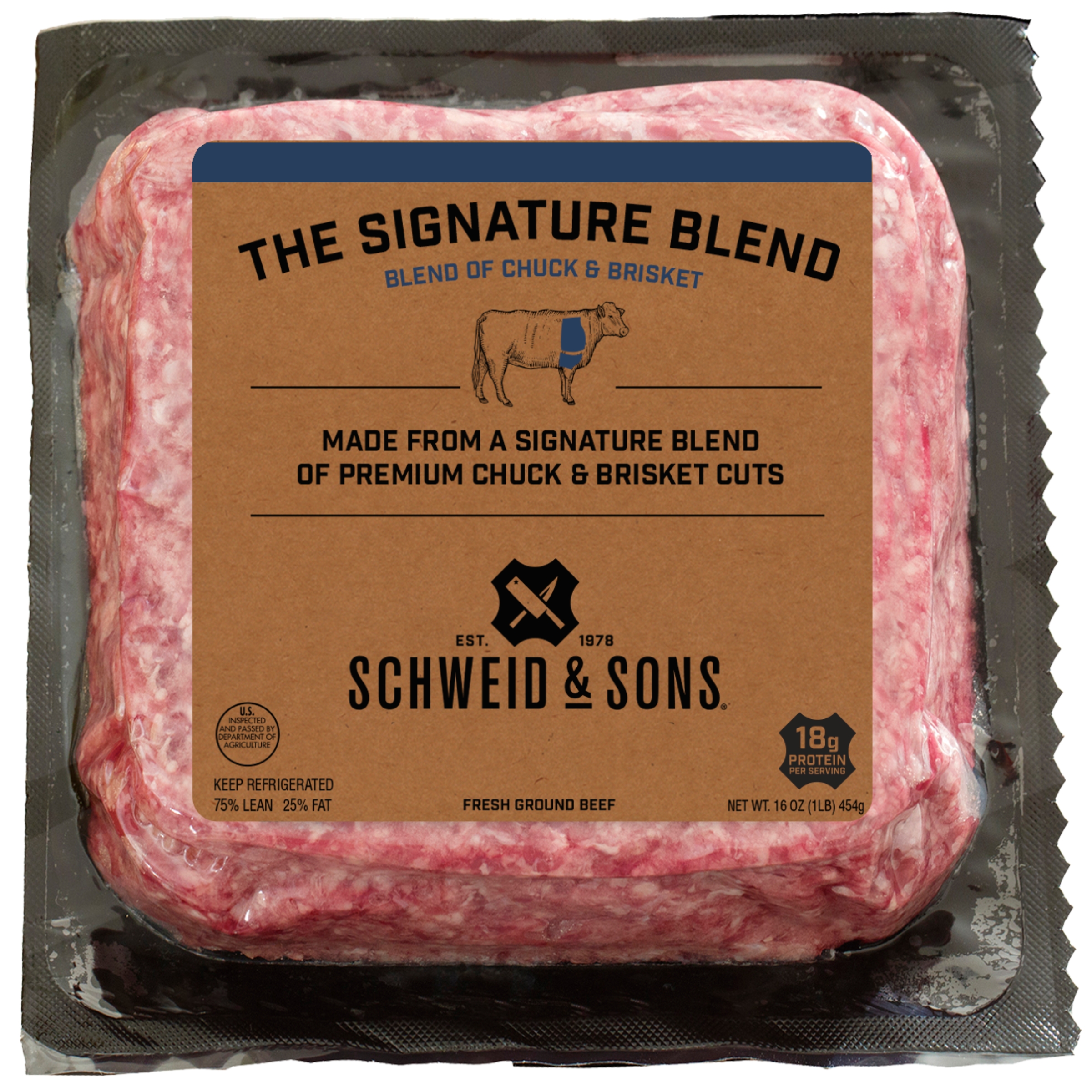 schweid and sons the signature blend ground beef 1lb brick