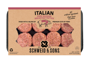 Italian sausage patties package.