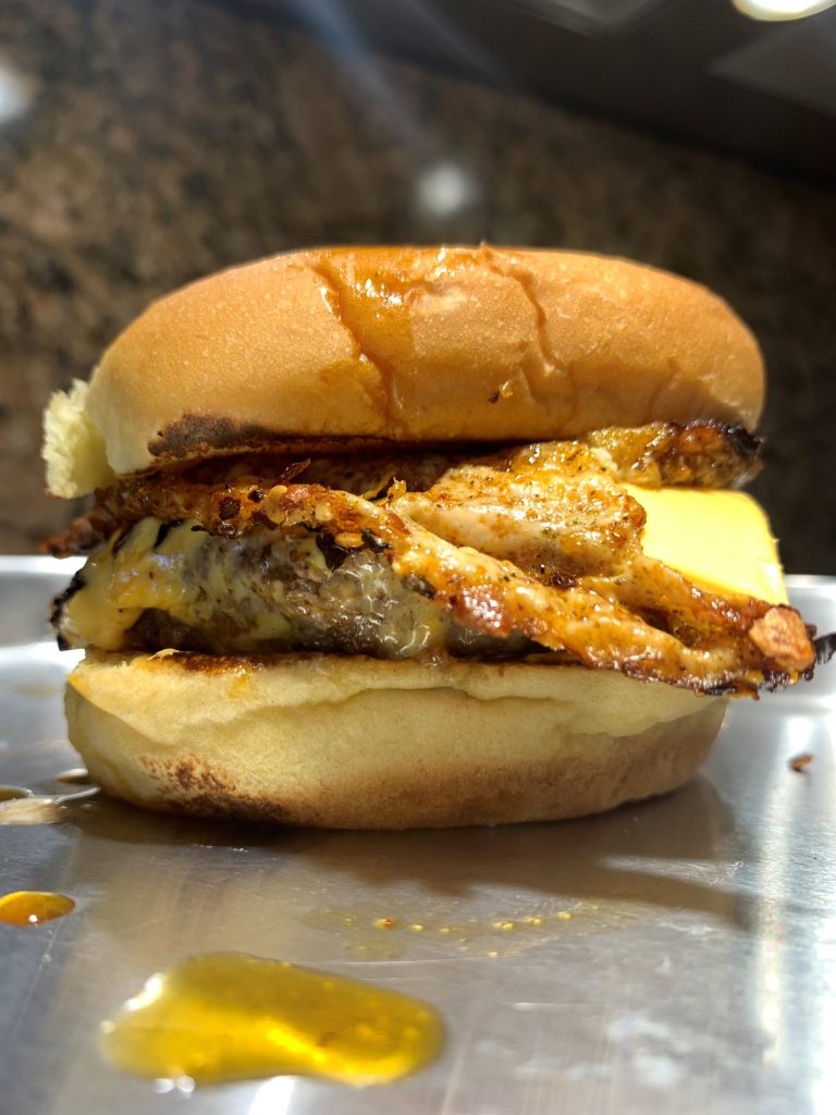 Chili Crisp Fried Egg Cheeseburger