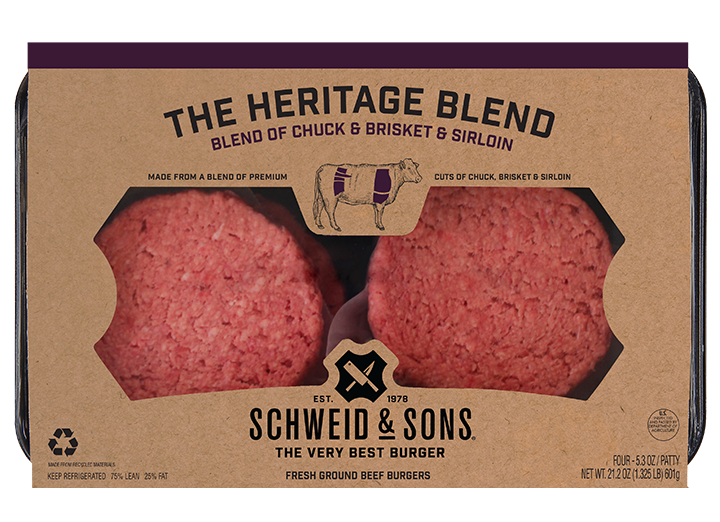 Schweid and Sons The Heritage Blend 5.3 oz patties