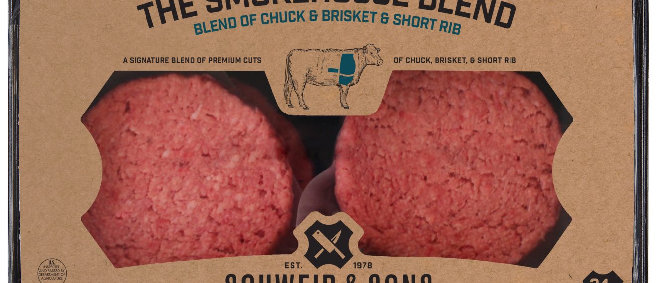 schweid and sons the smokehouse blend. made from premium cuts of chuck, brisket, and short rib