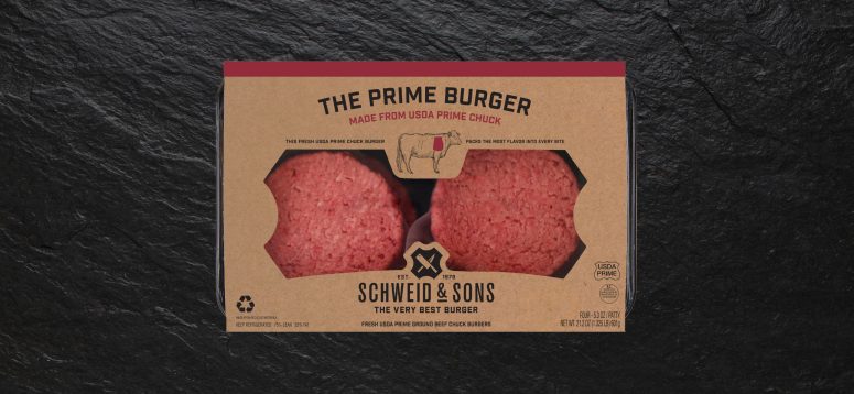 meat grades, usda prime, choice and select. Here is the Prime Burger by Schweid & Sons that is USDA Prime