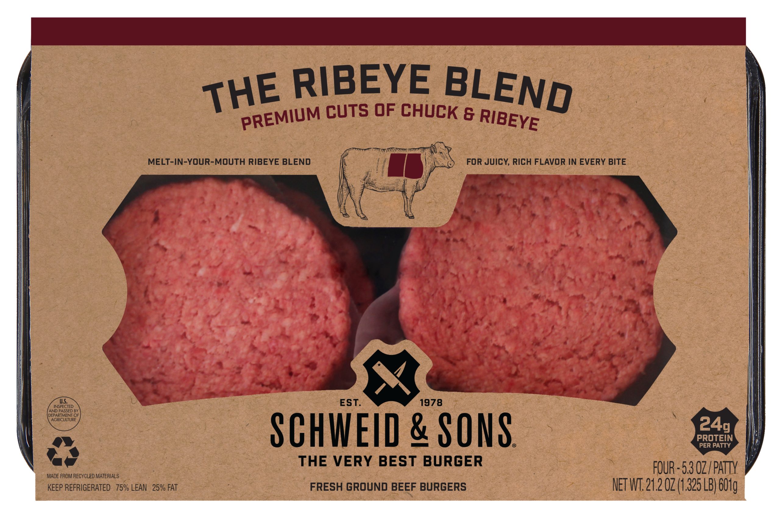 schweid and sons the ribeye blend made from premium cuts of chuck and ribeye