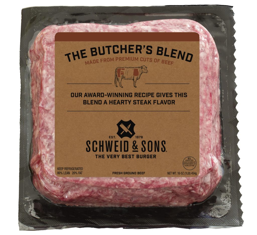 schweid and sons ground beef brick packaging