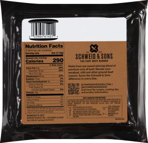 schweid and sons the butchers blend ground beef brick back label