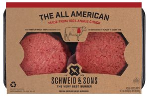 schweid and sons the all american burger made with 100% angus chuck beef
