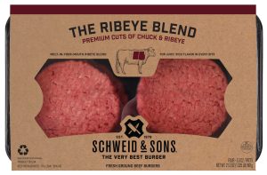 schweid and sons the ribeye blend made with whole cuts of ribeye and chuck beef