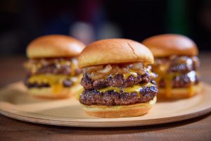 burgers with caramelized onions. good option for a fall burger
