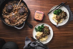 schweid and sons signature blend ground beef used to make salisbury steak. good for high protein meals!