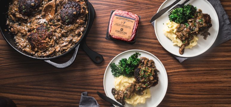 schweid and sons signature blend ground beef used to make salisbury steak. good for high protein meals!