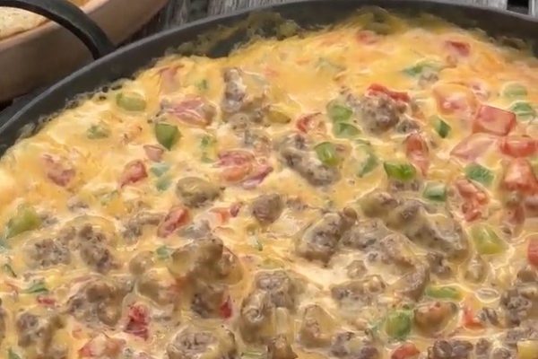 Ground Beef Skillet Queso Recipe