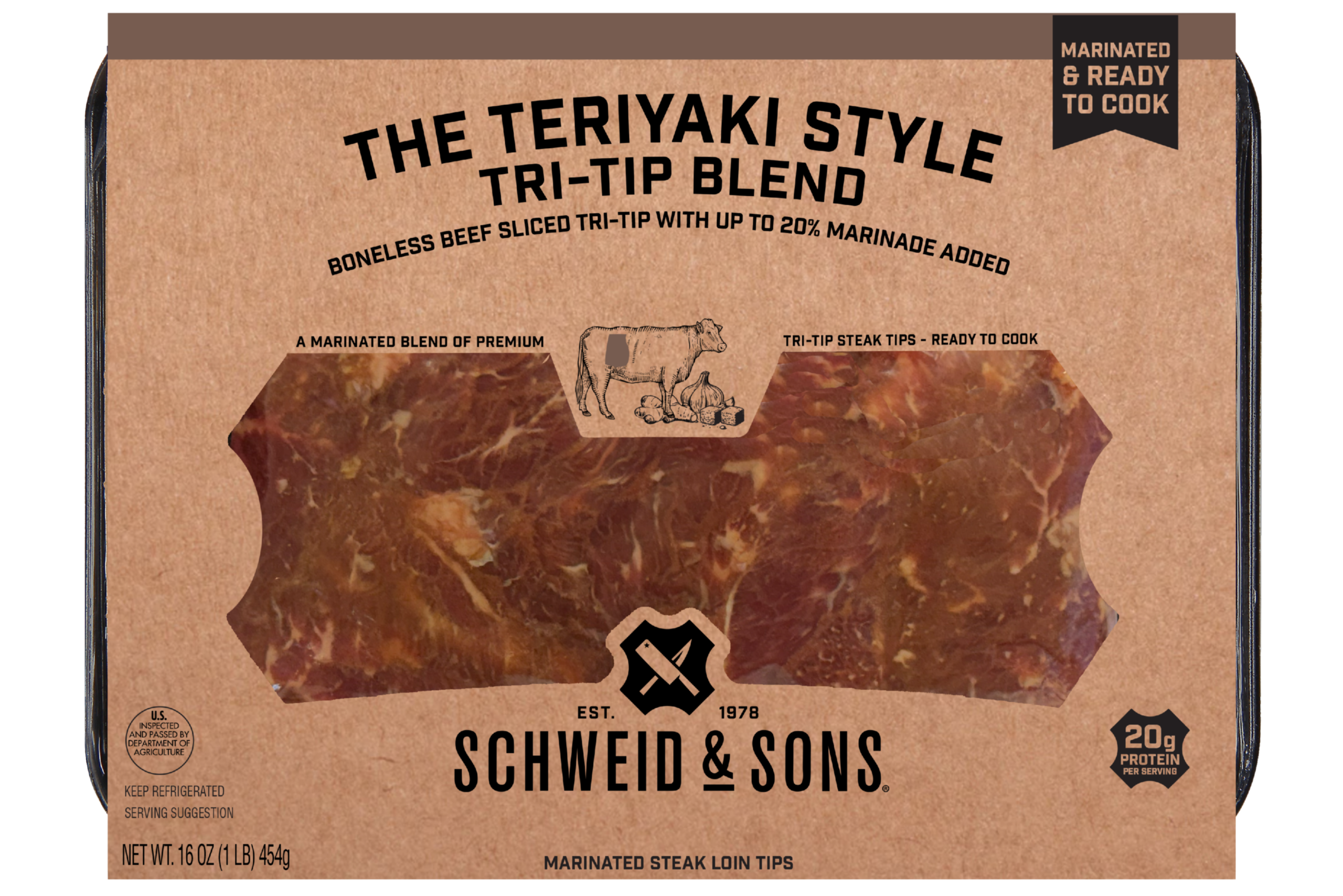 Teriyaki Style Tri-Tip Blend Marinated Steak Tips