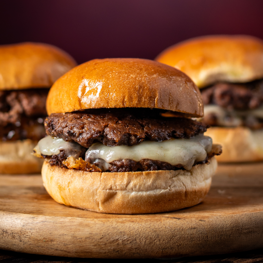schweid and sons bacon jam smashburger topped with cheese and bacon jam