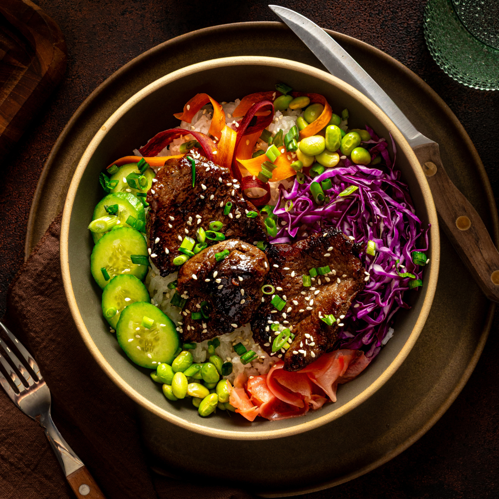 Teriyaki Steak Tips Rice Bowl