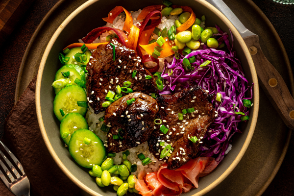 Teriyaki Steak Tips Rice Bowl
